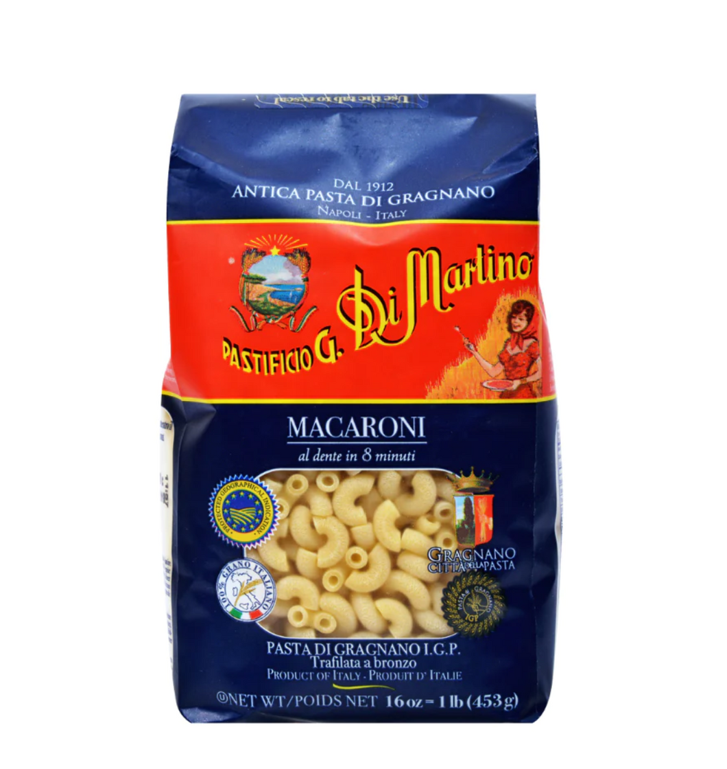 Traditional small macaroni pasta shape from Pastificio di Martino, Italy.