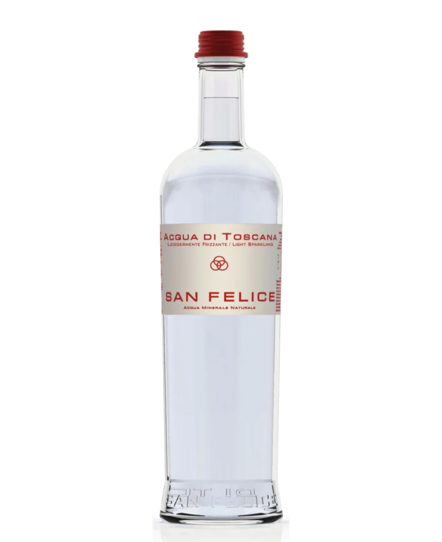 Lightly Sparkling Mineral Water (Tuscany, Italy) - Glass, White Label