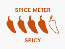 Load image into Gallery viewer, Mr Bing Spice Meter, 4 out of 5 peppers - Spicy.
