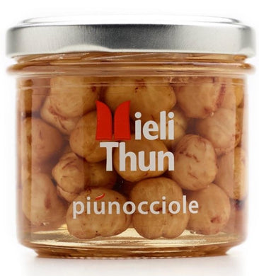 Jar of Mieli Thun Piunocciole, Whole Hazelnuts in Acacia Honey