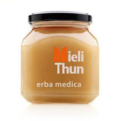 Mieli Thun Alfalfa Honey, 250 g square jar.