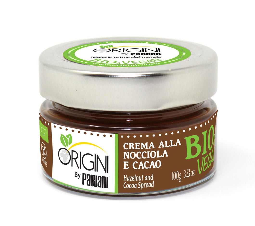 Jar of Pariani organic and vegan chocolate hazelnut spread 30%