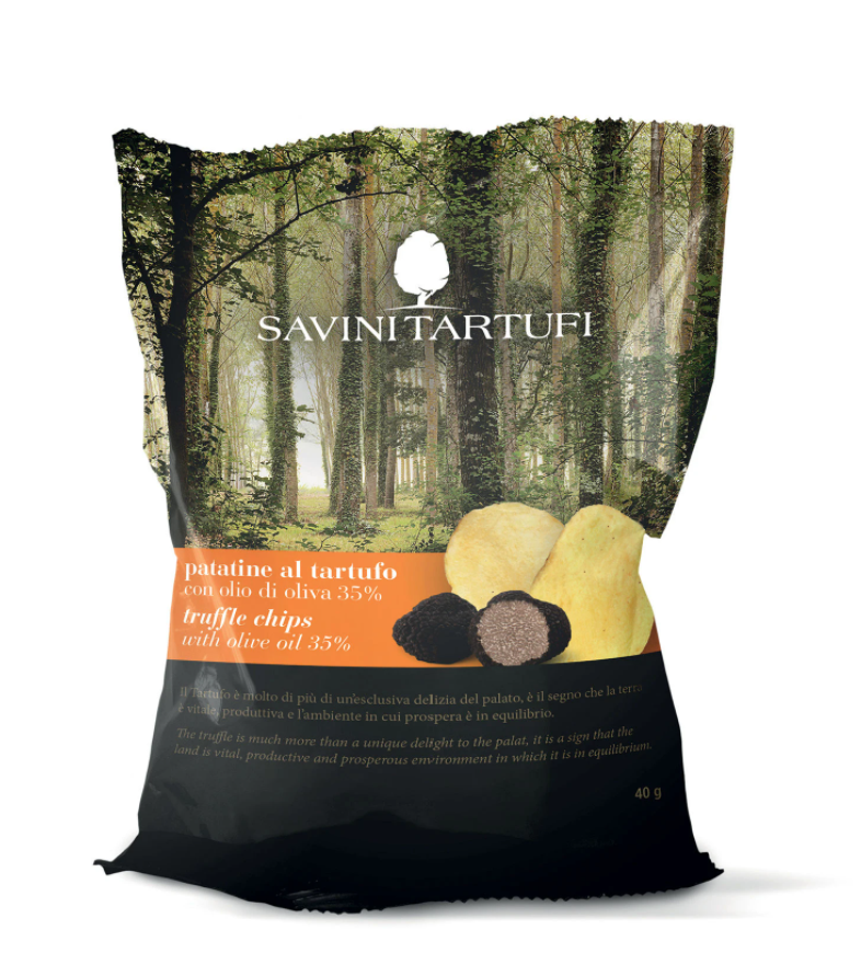Savini Truffle Potato Chips Front Label